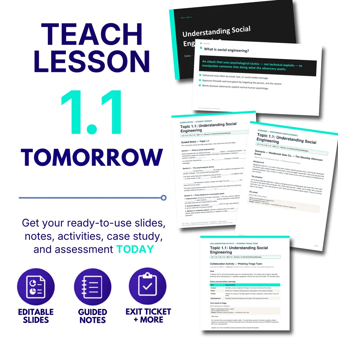 Teach Lesson 1.1 tomorrow preview