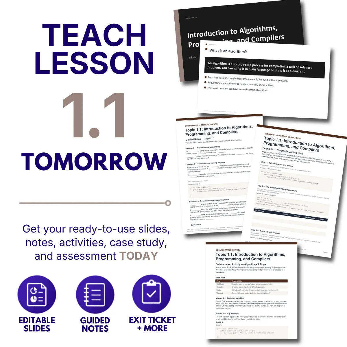 Teach Lesson 1.1 tomorrow preview