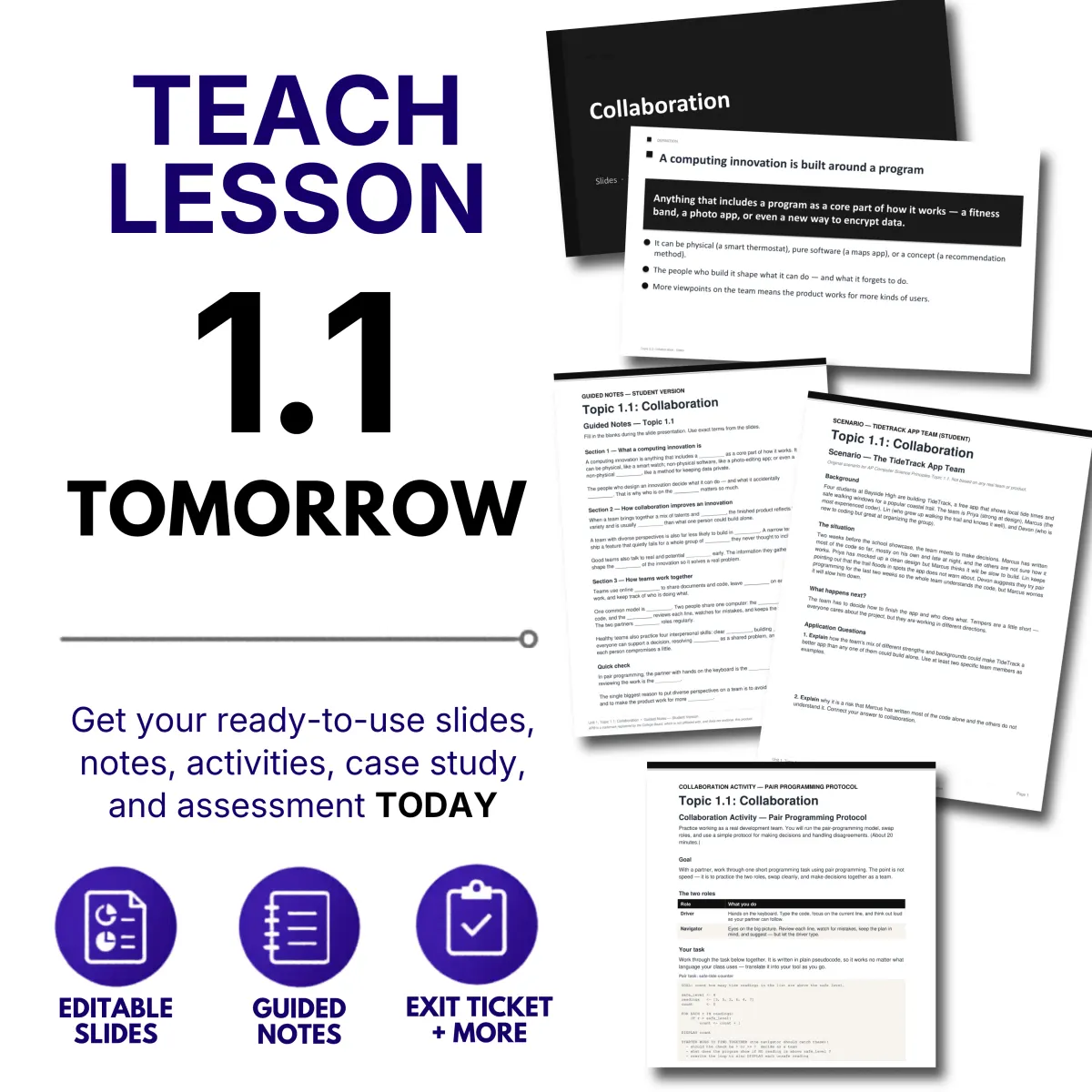 Teach Lesson 1.1 tomorrow preview