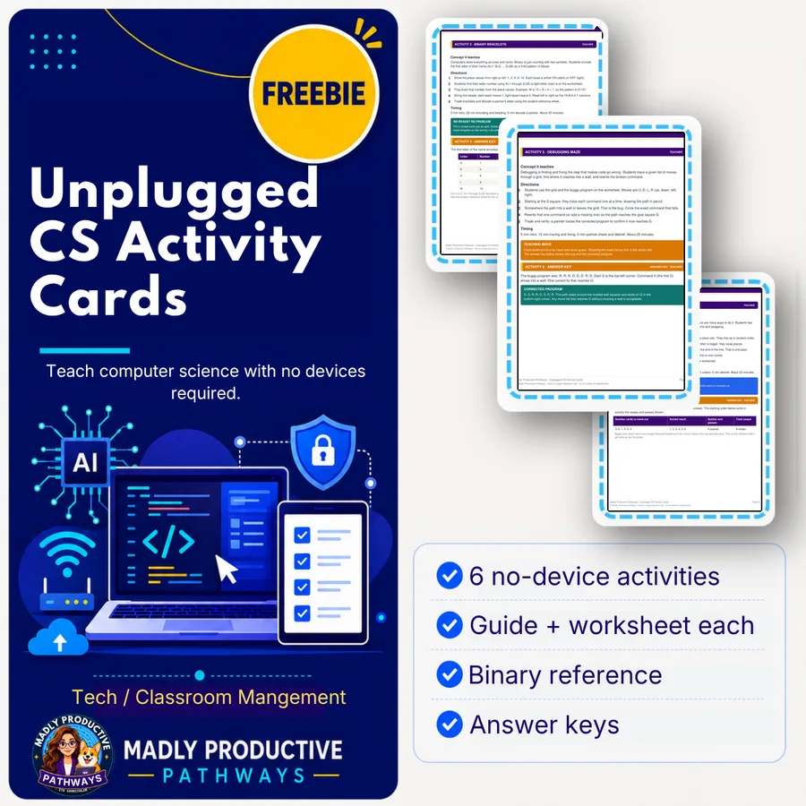 Unplugged CS Activity Cards