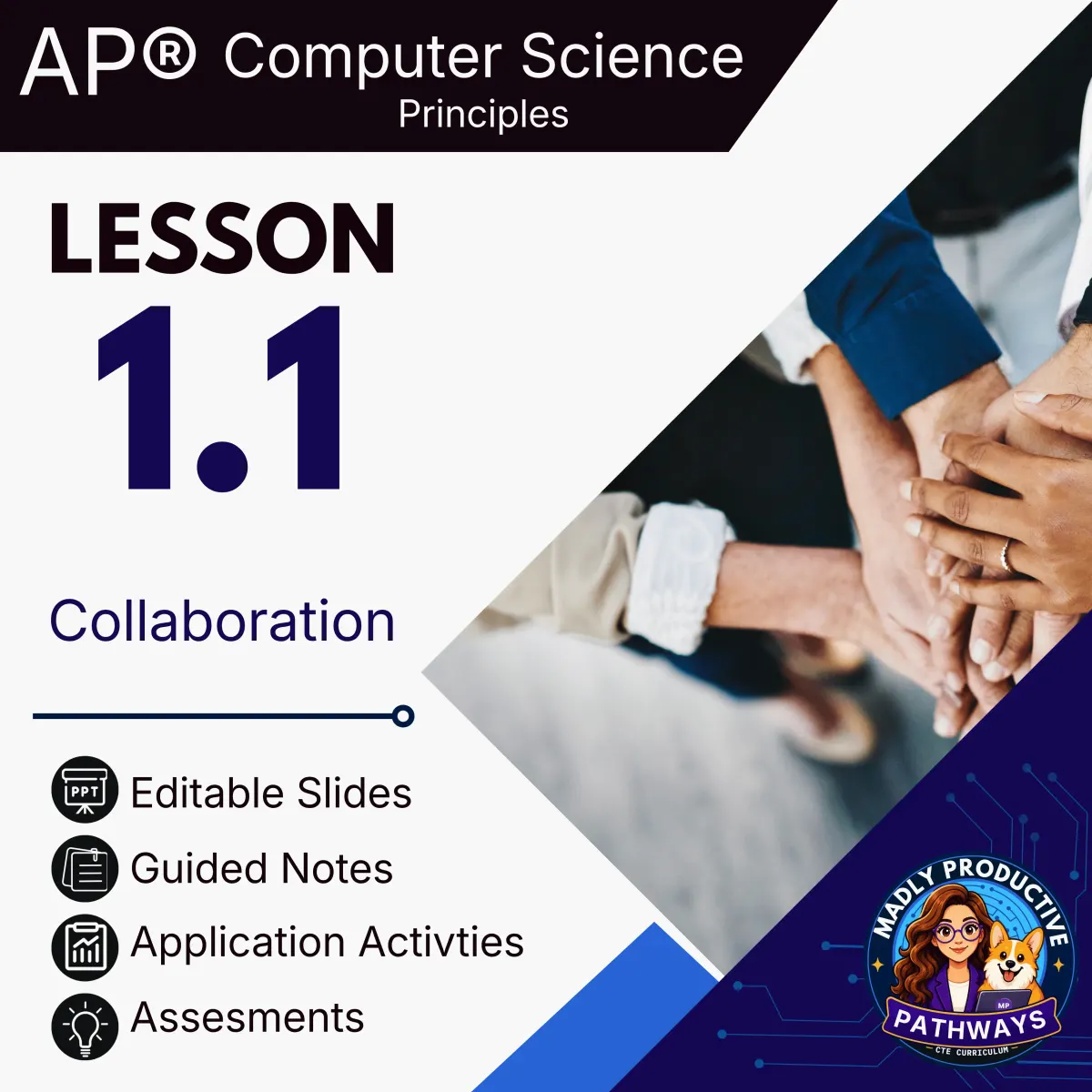 AP Computer Science Principles Lesson 1.1 cover, Collaboration
