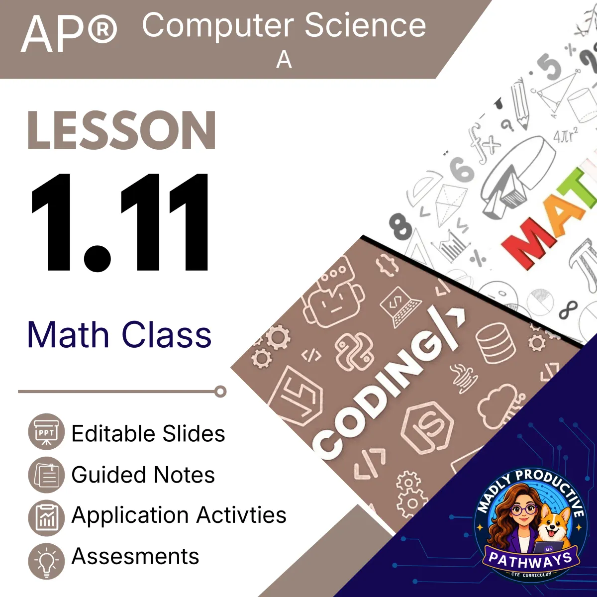 AP Computer Science A Lesson 1.11 cover, Math Class