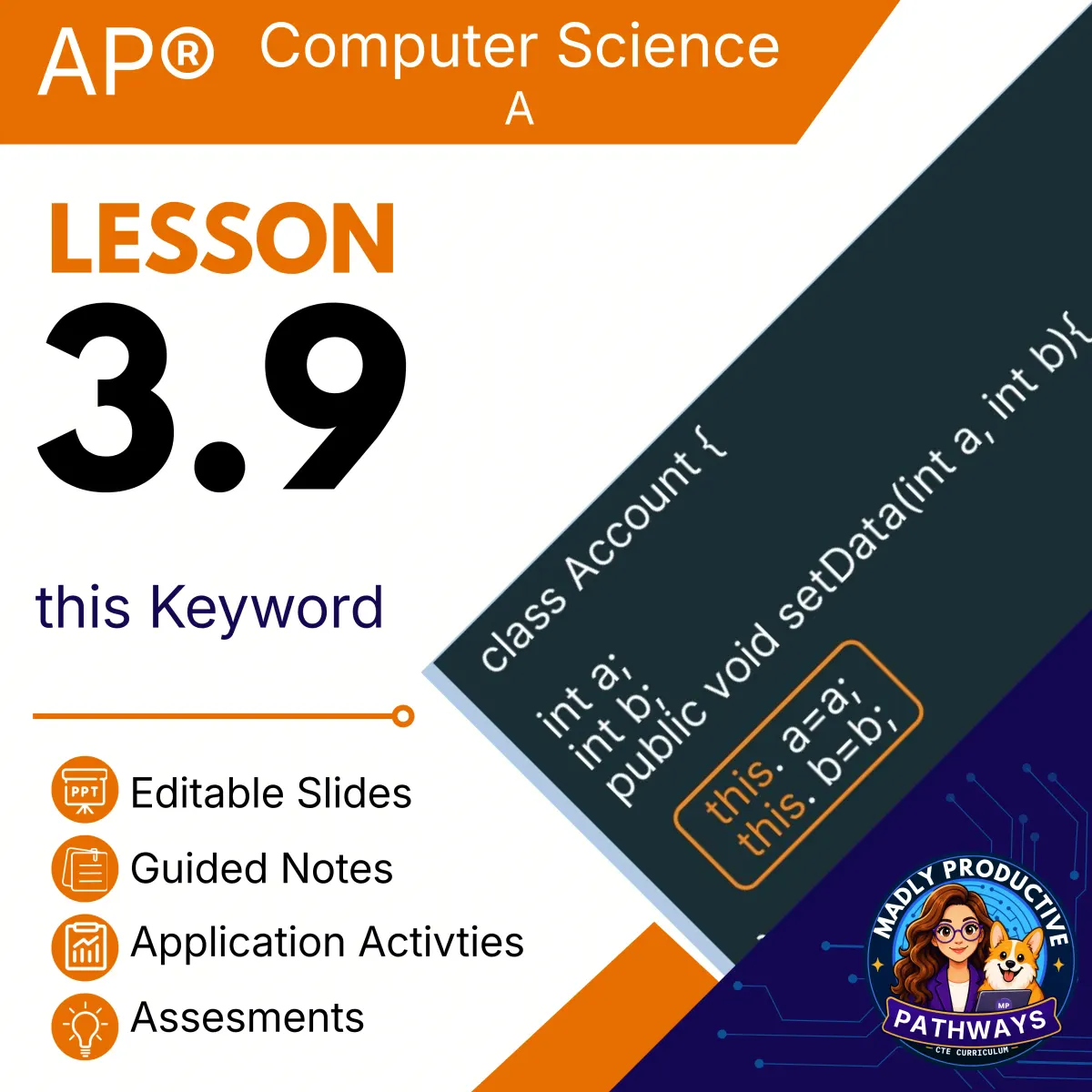 AP Computer Science A Lesson 3.9 cover, this Keyword