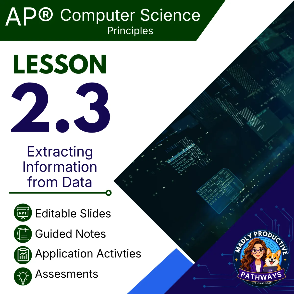 AP Computer Science Principles Lesson 2.3 cover, Extracting Information from Data