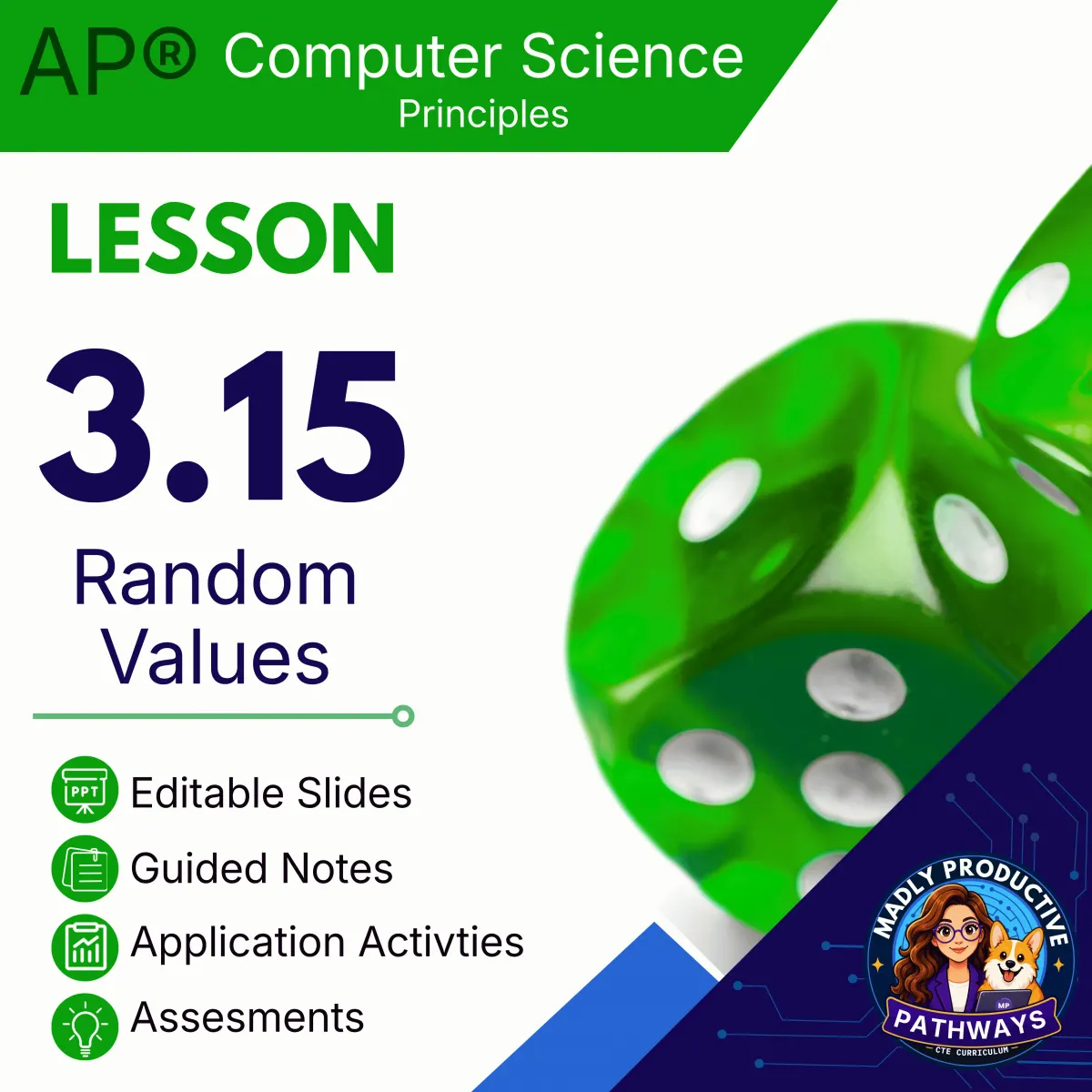 AP Computer Science Principles Lesson 3.15 cover, Random Values