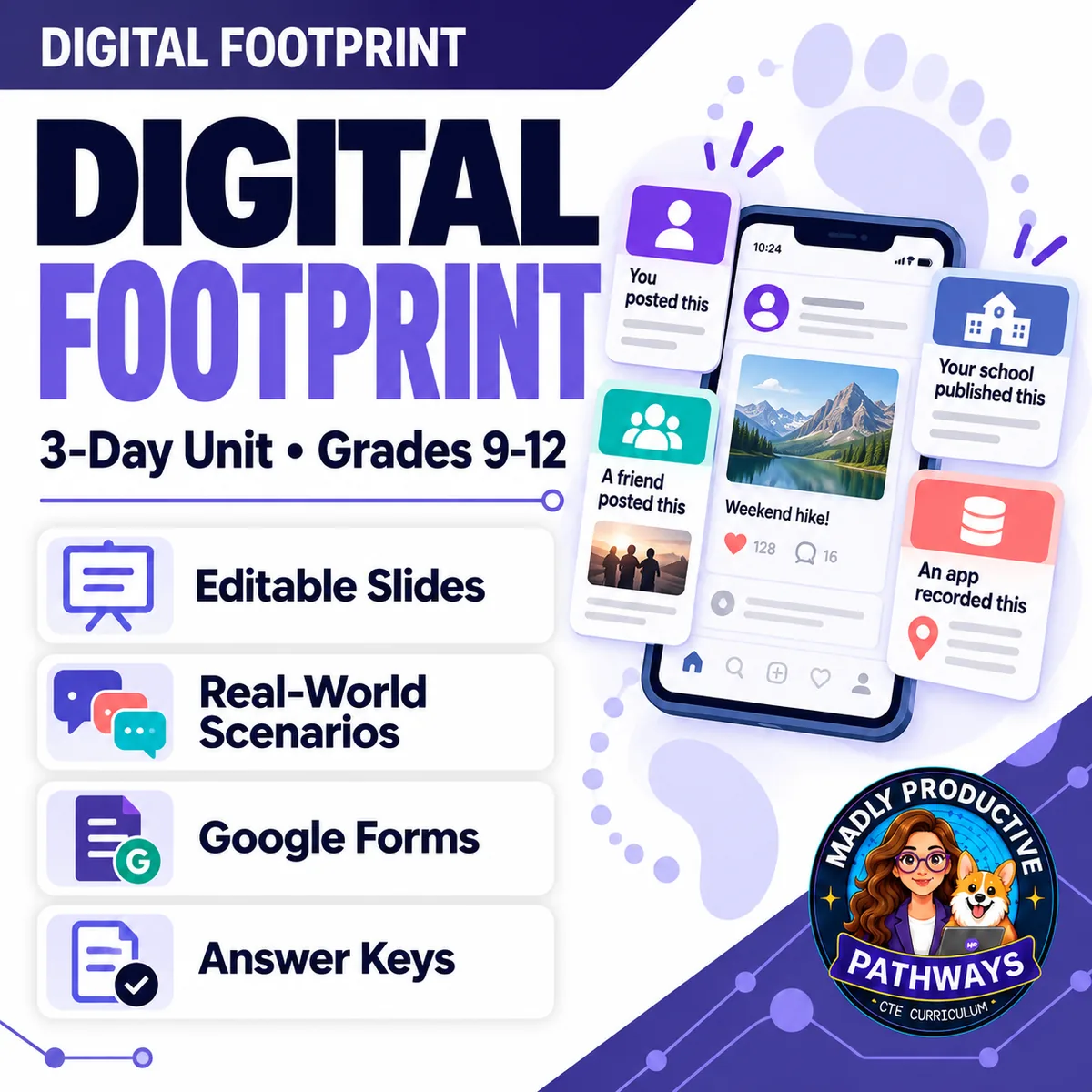 Digital Footprint, a 3-day digital citizenship unit for grades 9-12