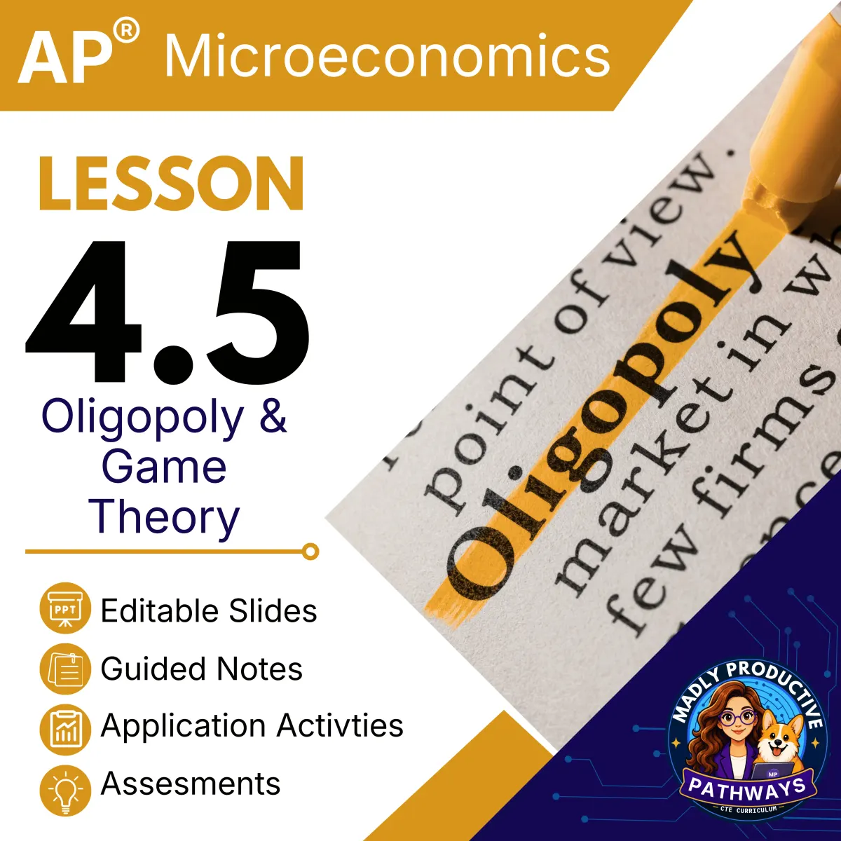 AP Microeconomics Lesson 4.5 cover, Oligopoly Game Theory