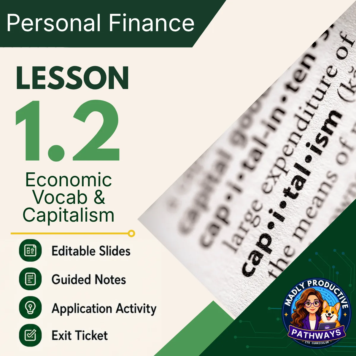 Personal Finance Lesson 1.2 cover, Economic Systems & Capitalism