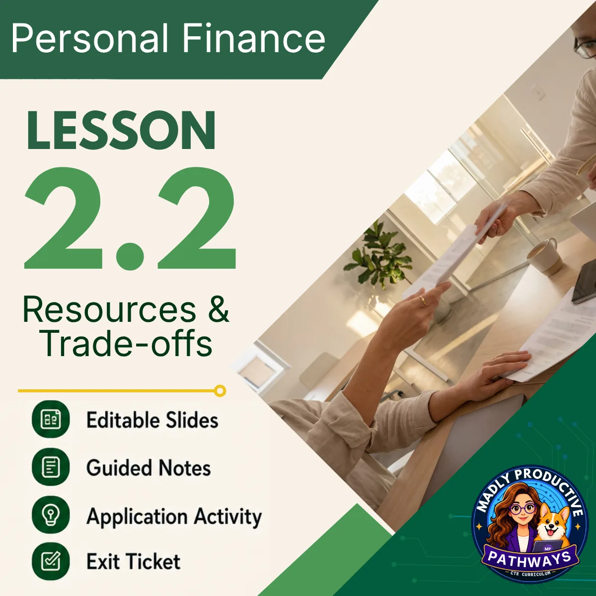 Personal Finance Lesson 2.2 cover, Needs vs. Wants & Financial Goals