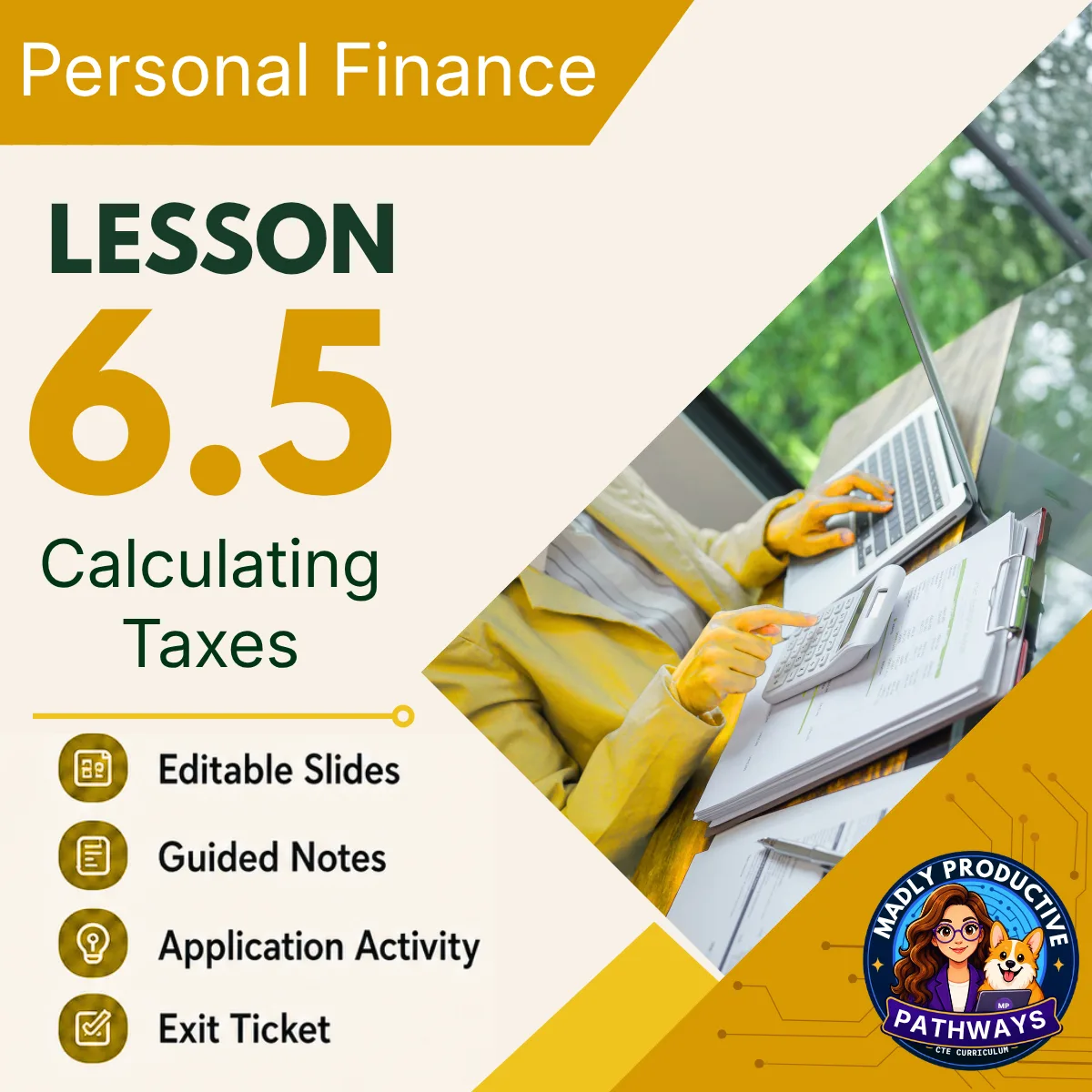 Personal Finance Lesson 6.5 cover, Calculating Taxes: Sales Tax & FICA