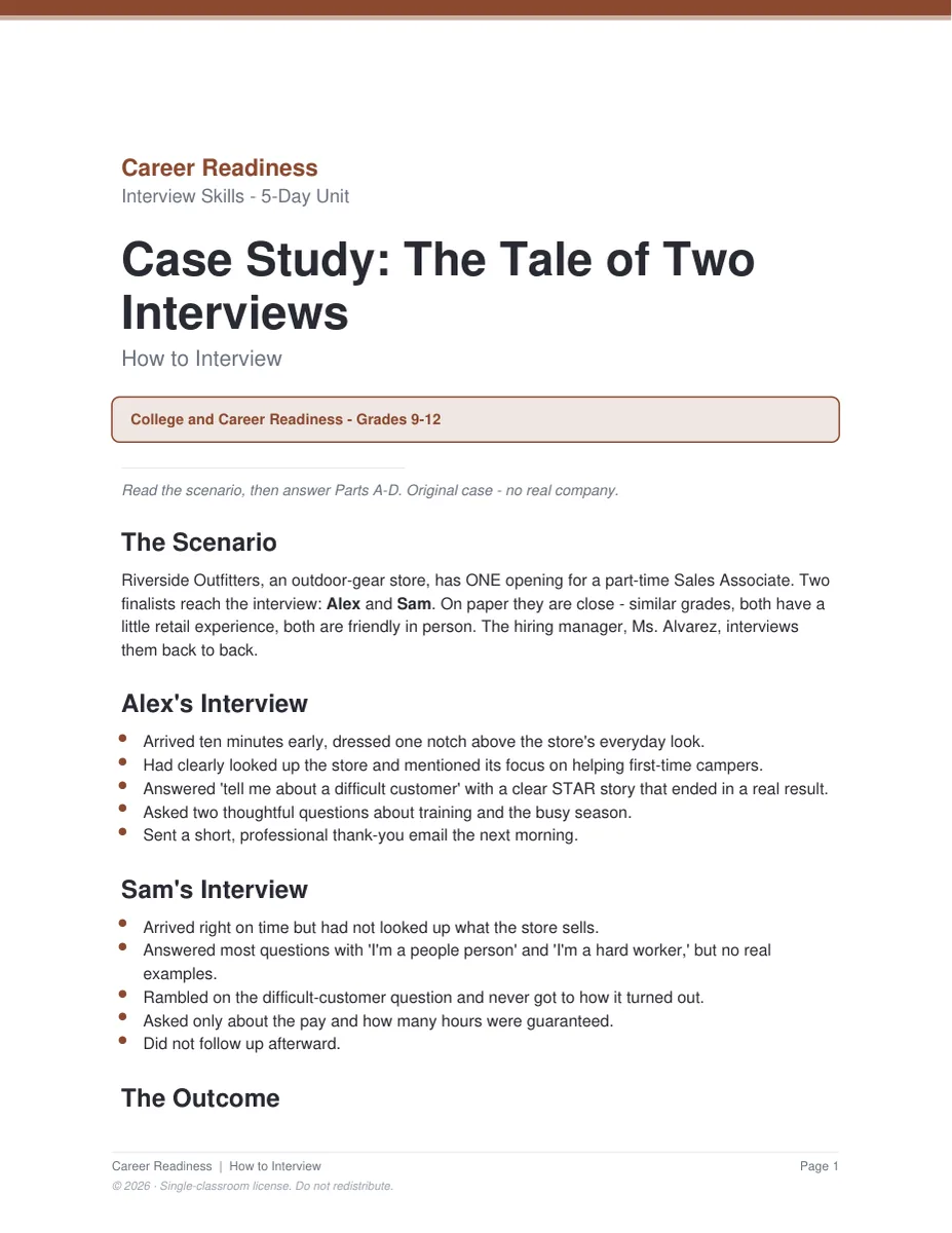 The Tale of Two Interviews case study page