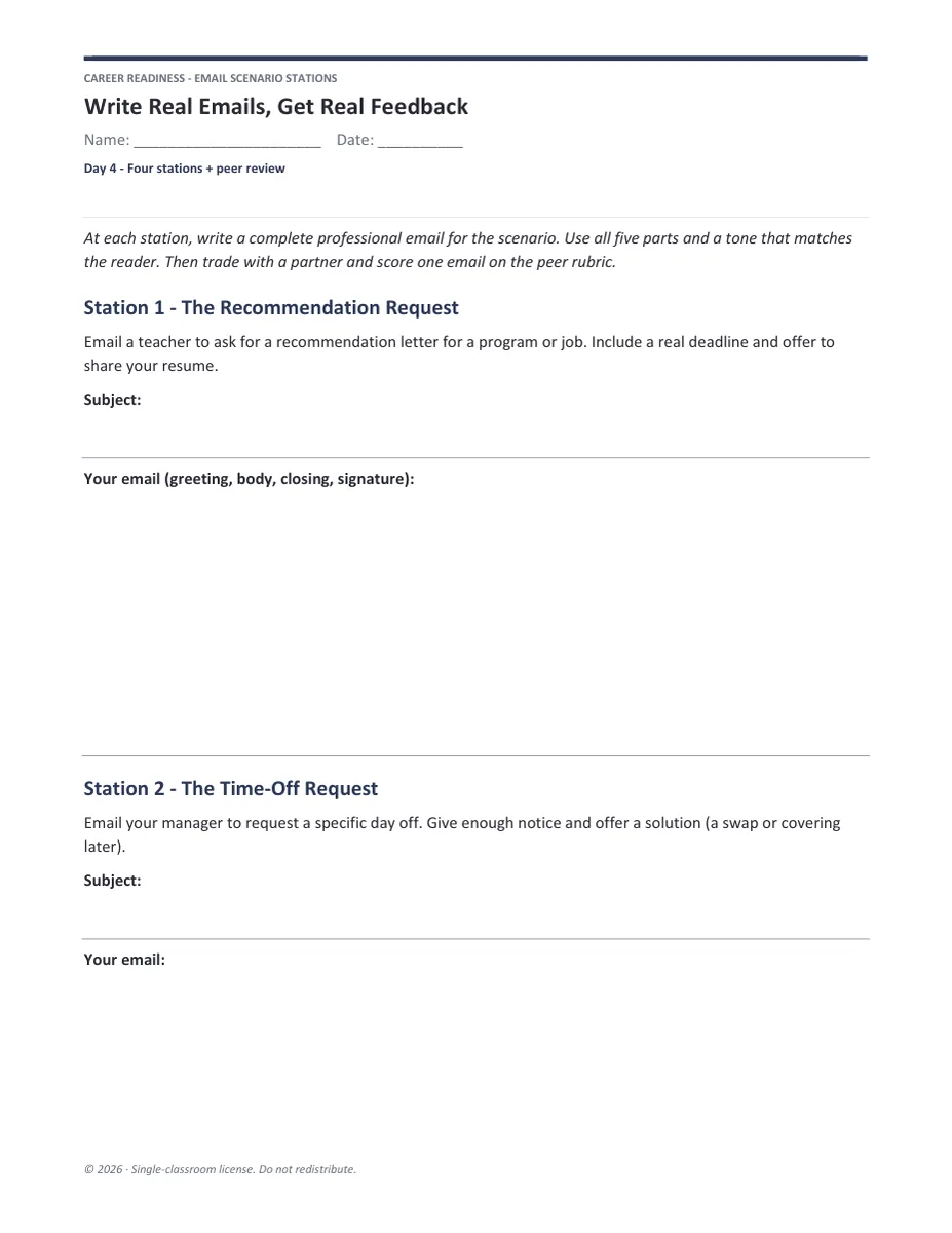 Professional Email project pages