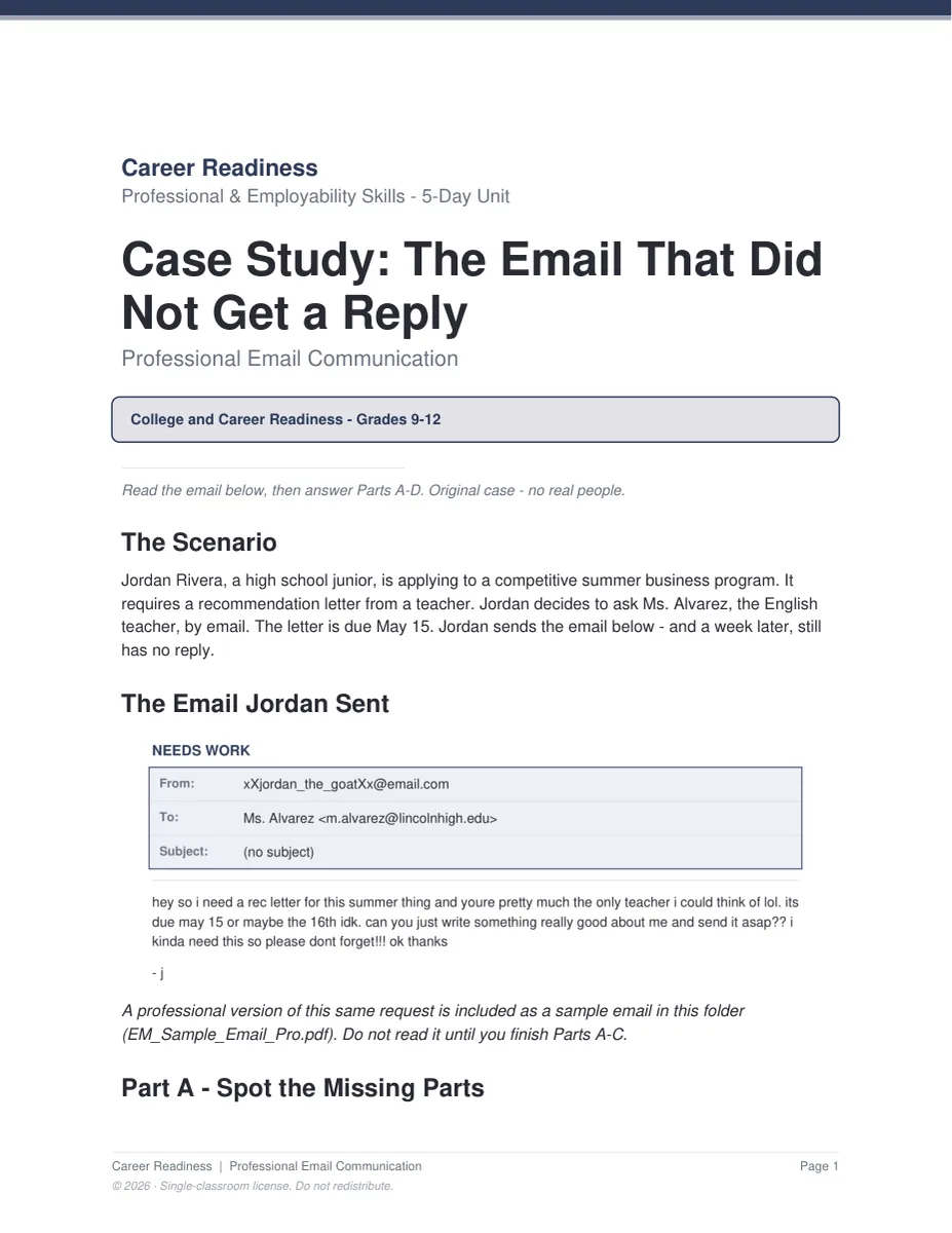 The Email That Did Not Get a Reply case study page
