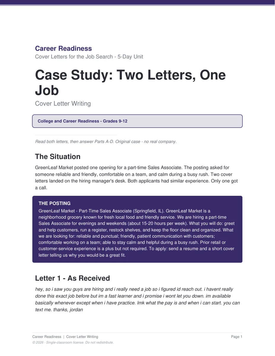 Case study page from the bundle