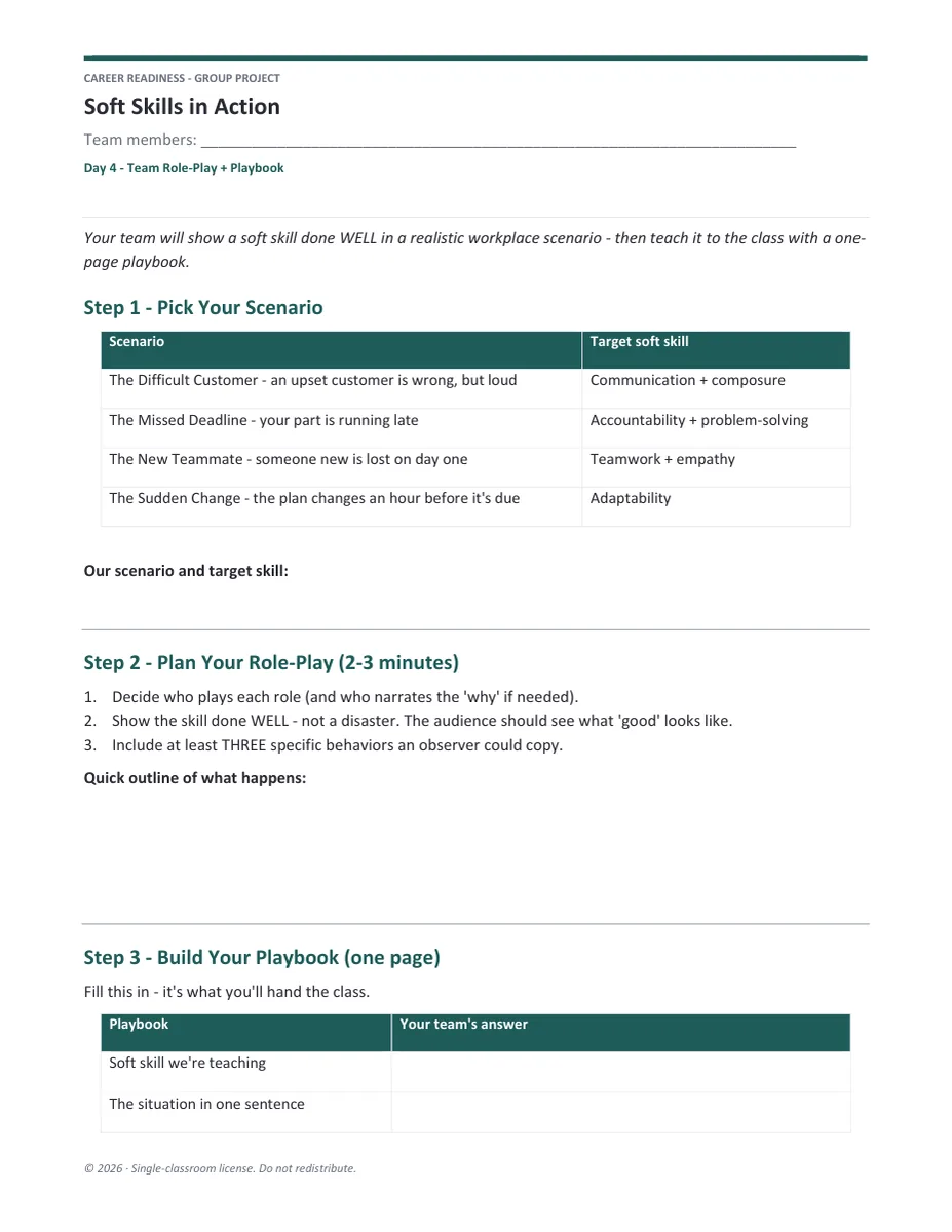 Soft Skills vs Hard Skills project pages
