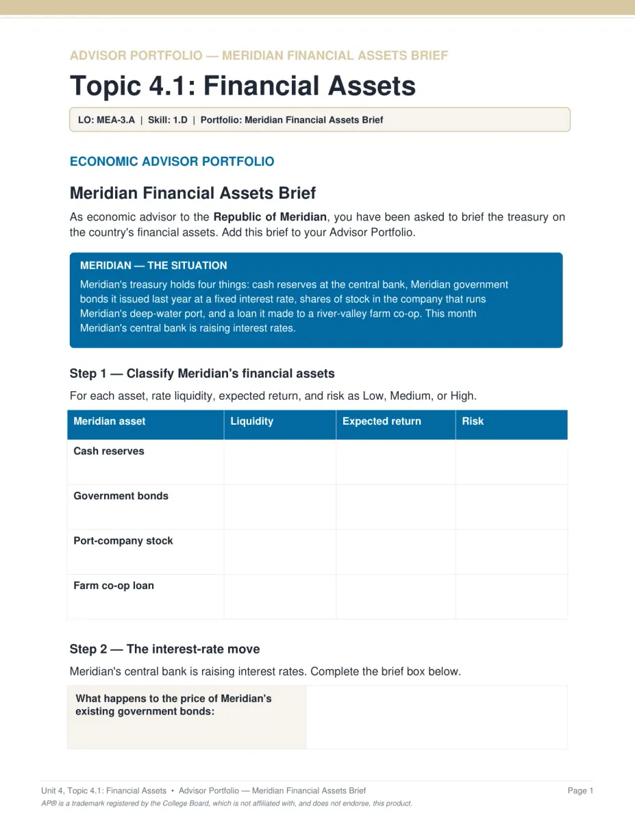 AP Macroeconomics Unit 4 scenario PDF page