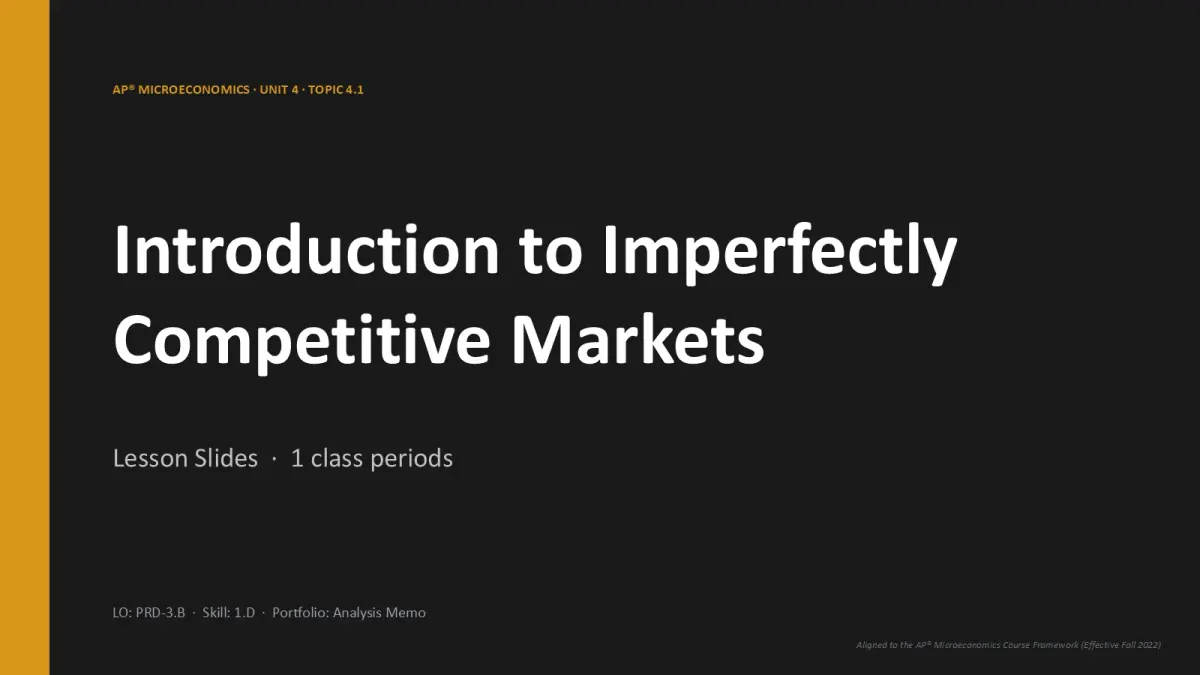AP Microeconomics Unit 4 lesson slide