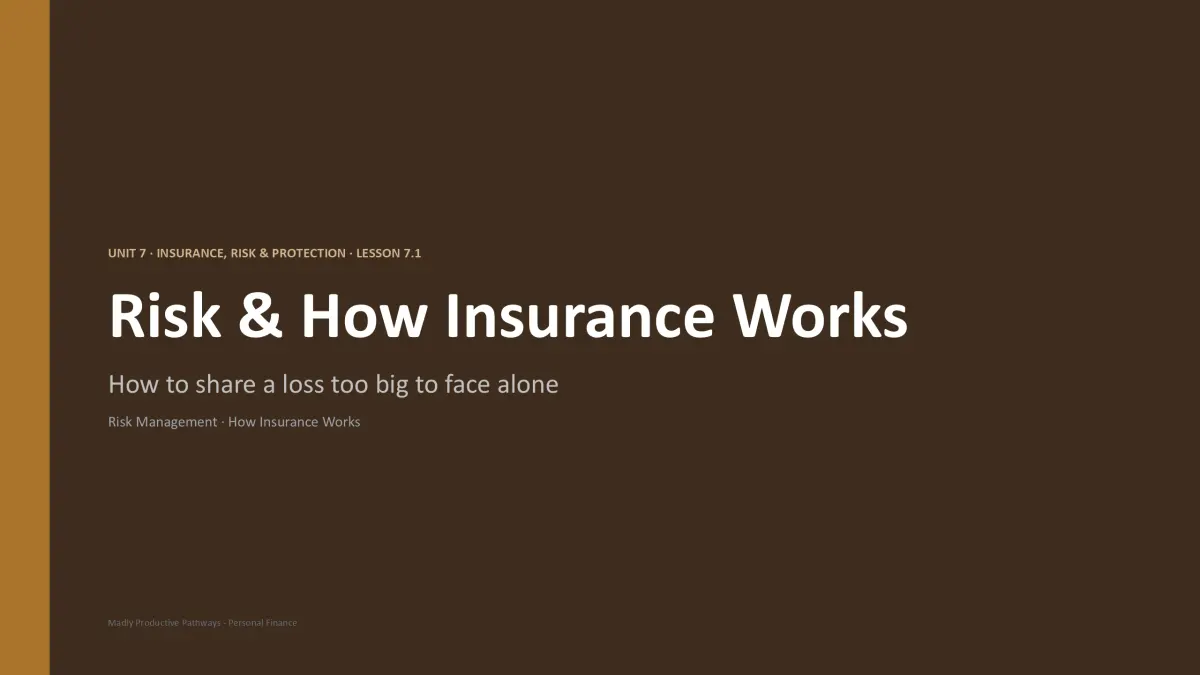 Personal Finance Unit 7 lesson slide