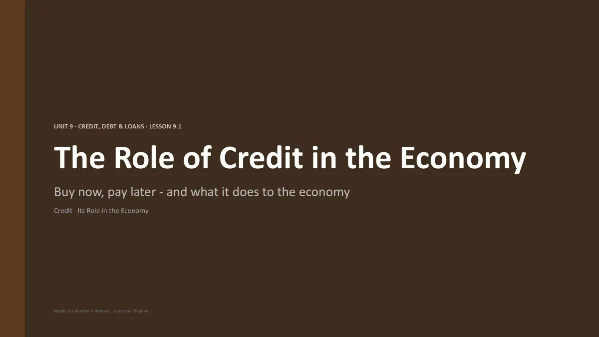 Personal Finance Unit 9 lesson slide