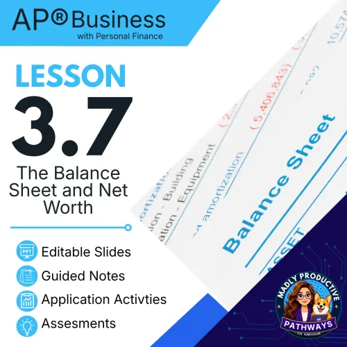 Lesson 3.7: Balance Sheet + Net Worth