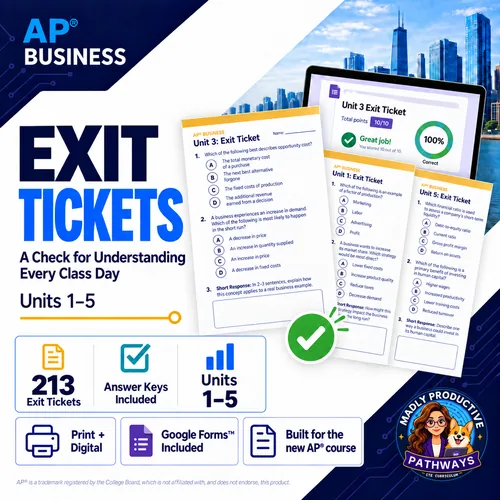 Exit Tickets: 213 Checks + Keys & Forms