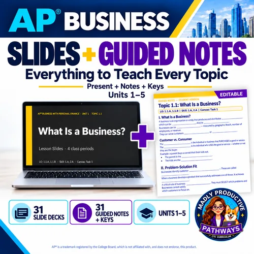 Slides & Guided Notes: All 31 Topics + Keys