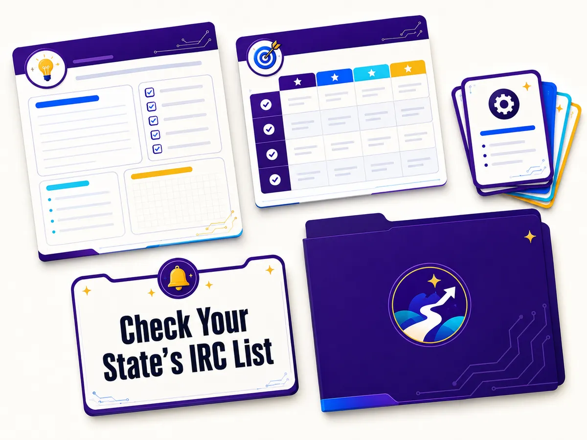 A reminder card: check your state's approved credential list.
