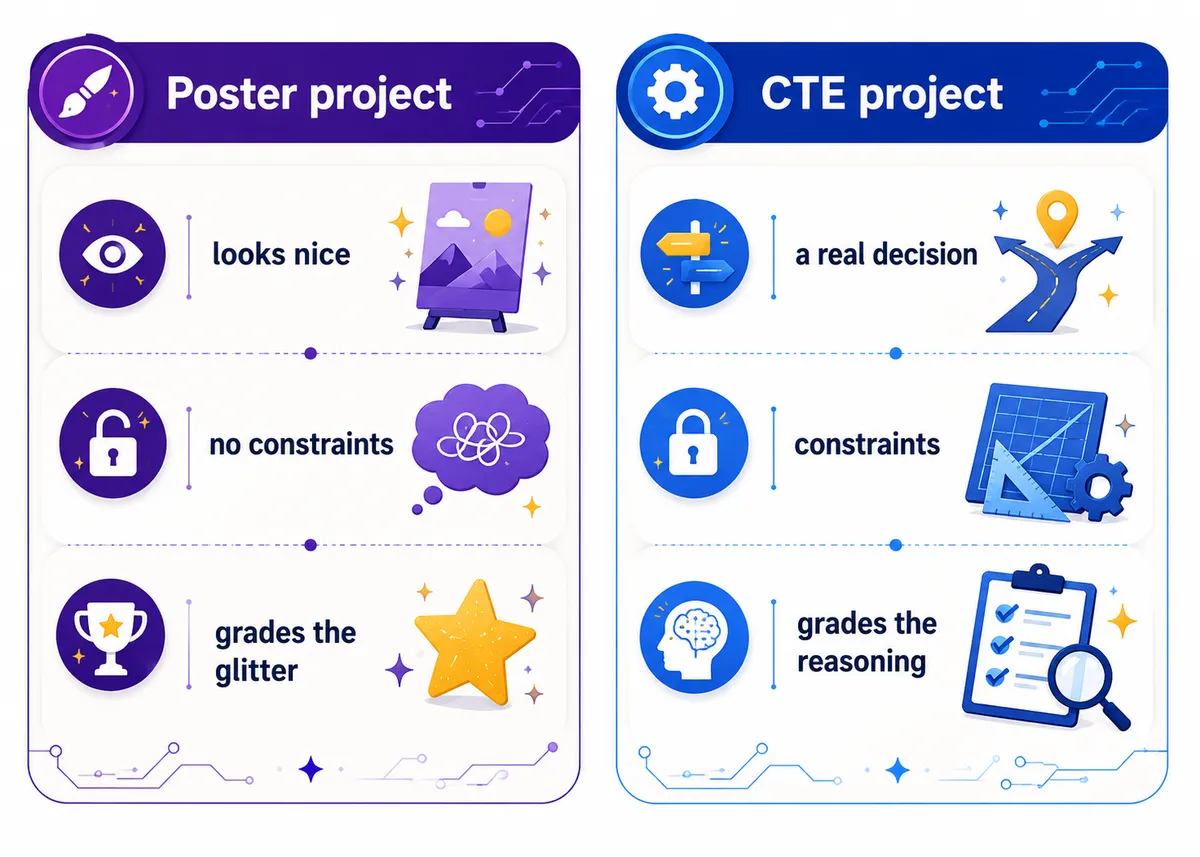 A poster project vs a real CTE project.